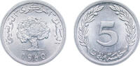Tunisia 5 Millimes Tunisia Republic 1960 5 Millimes Aluminium 1.5g UNC KM 282 Schön 203 -