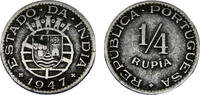 India 1/4 Rupia India Portuguese Administration 1947 1/4 Rupia -