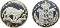 Niue 5 Dollars Niue New Zealand Dependent State 1992 5 Dollars - Elizabeth II (Jaguar) Silver (.500) (25000) 10g PF KM 60 -