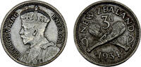 New Zealand 3 Pence New Zealand George V 1934 3 Pence -