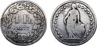 Switzerland 1 Franc Switzerland Federal State 1877 B 1 Franc Helvetia standing -