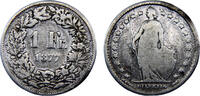 Switzerland 1 Franc Switzerland Federal State 1877 B 1 Franc Helvetia standing -