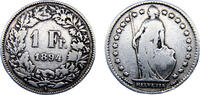 Switzerland 1 Franc Switzerland Federal State 1894 A 1 Franc Helvetia standing -