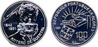 Portugal 100 Escudos Portugal Third Republic 1991 INCM 100 Escudos 100th Anniversary, Death of Poet Antero de Quental -