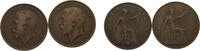 Great Britain 1 Penny Great Britain United Kingdom George V 1 Penny 2 Lots -