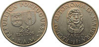 Portugal 25 Escudos Portugal Third Republic 1981 INCM 25 Escudos Madeira's Regional Autonomy, João Zarco 11.1g -