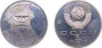 Russia 1 Ruble Russia Soviet Union 1988 1 Ruble (Leo Tolstoy) Copper-nickel Leningrad Mint (225000) 12.8g PF Y216 -
