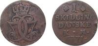 Denmark 1 Skilling Dansk Denmark Kingdom 1771 1 Skilling Dansk - Christian VII Copper (54757104) 11.3g VF KM 616 C 47 -