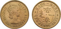 China 10 Cents China British colony Hong Kong Elizabeth II 1971 H 10 Cents 1st portrait 4.46g -