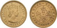China 5 Cents China British colony Hong Kong Elizabeth II 1963 5 Cents 1st portrait, security edge 2.59g -