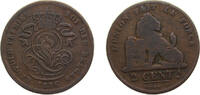 Belgium 2 Centimes Belgium Kingdom 1836 2 Centimes - Léopold I Copper Brussels mint 4g VF KM4.2 -