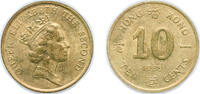 China 10 Cents China Hong Kong 1985 10 Cents - Elizabeth II (3rd portrait) Nickel brass (34016000) 1.9g UNC KM 55 Schön 41 -