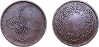 Ottoman Empire 10 Para Ottoman Empire AH 1277//4 (1864) ١٢٧٧ 10 Para - Abdülaziz Copper Konstantiniyye Mint (8000000) 5.16g VF KM700 -