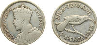 New Zealand 6 Pence New Zealand State 1935 6 Pence - George V Silver (.500) Royal Mint (Tower Hill) (560000) 2.83g VF KM 2 -