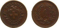 Switzerland 1 Rappen Switzerland Federal State 1905 B 1 Rappen (Wreath; bronze) Bronze (95% copper, 4% tin, 1% zinc) Bern Mint (2000000) 1.5g AU HMZ -