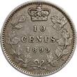 Canada 10 Cents 1899 Large 99 in the date VF-45