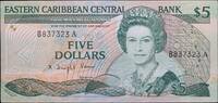 East Caribbean States 5 Dollars 1988-93 aUNC 21.67 £  +  14.74 £ shipping