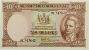 New Zealand Ten Shillings 9L Last prefix of signature -