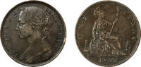 Great Britain Penny Broken Arm Variety -