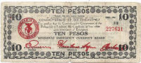 Philippines 10 Pesos Mindanao- Emergency / guerrilla currency - WWII -