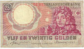 Netherlands 25 Gulden Christiaan Huygens -