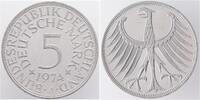 BRD 5 Mark 1974 J Kursmünze prägefrisch-stempelglanz 9.54 £  +  7.80 £ shipping