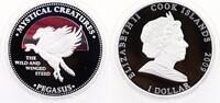 Cook Islands 1 Dollar Silber Mystical Creatures Pegasus mit Farbapplikationen -