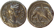 Roman Republican  Hosidius C.f. Geta, 68 BC. Denarius. XF+ *Sharp details*