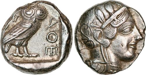 Tetradrachm from Athens in Attica (ca. 454-404 BC)