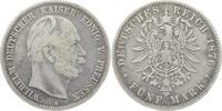 Preussen 5 Mark 1876 A Wilhelm I. 1861-1888. sehr schön 43.35 £  +  4.33 £ shipping