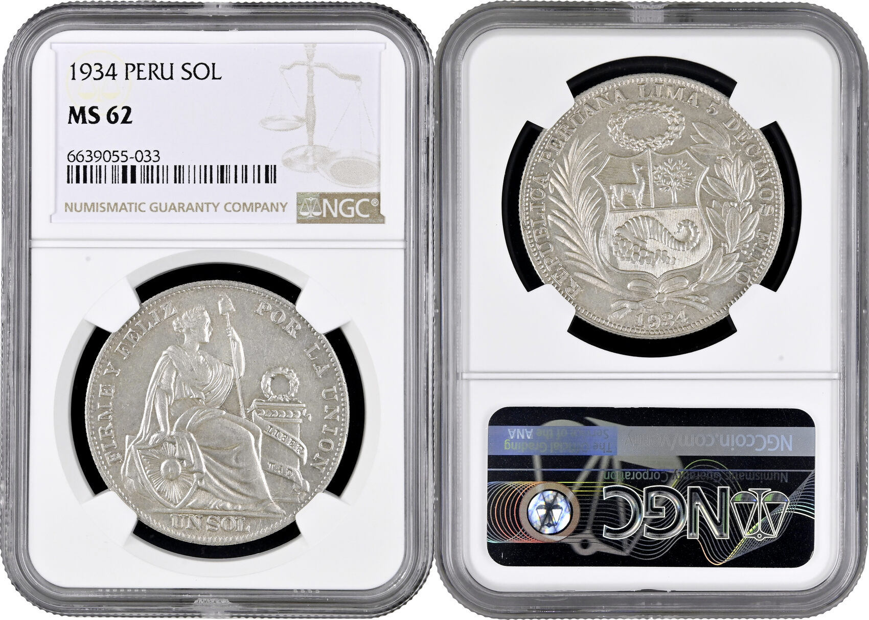 コレクション 1934 PERU SOL NGC AU DETAILS コレクション 1934 PERU SOL NGC AU DETAILS 1934 Peru Sol Coin