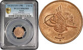 1/40 qirsh Egypt 1/40 qirsh AH 1293//33 (1908) H, PCGS MS63 RB, Sultan Abdul Hamid II (1876 - 1909) -