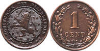 1 cent Netherlands 1 cent 1877, XF, King William III (1849 - 1890) -