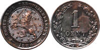 1 cent Netherlands 1 cent 1880, XF, King William III (1849 - 1890) -