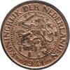2 1/2 cents Netherlands 2 1/2 cents 1941, UNC, Queen Wilhelmina (1890 - 1948) -