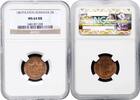 2 bani Romania 2 bani 1867 HEATON, NGC MS64 RB, Domnitor Carol I (1866 - 1881) -