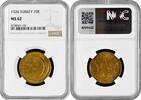 10 kurus Turkey 10 kurus 1926, NGC MS62, Republic of Turkey (1922 - 1933) -