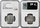 2 mark Saxony 2 mark 1914 E, NGC AU58, King Friedrich August III (1904 - 1918) -