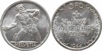 5 francs Switzerland 5 francs 1944 B, UNC, 500th Anniversary - Battle of St. Jakob -