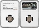 5 rappen Switzerland 5 rappen 1874 B, NGC MS65, Confoederatio Helvetica (1850 - 1916) -