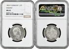 EUROPE 1/3 thaler Saxony 1/3 thaler 1853 F, NGC MS63, King Frederick Augustus II (1836 - 1854) -