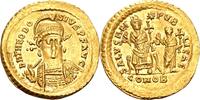Roman Imperial solidus Theodosius II, with Valentinian III -