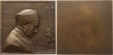Frankreich, 3. Republik Große einseitige Bronzeplakette 1934 v. Georges Chesneau, Angers, a.d. Mediziner Paul Papin, Brb. mit Mikroskop UNC-, mattiert