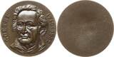 Frankfurt, Stadt Einseitige Bronzemedaille o.J. ohne Signatur, auf Johann Wolfgang von Goethe, 1749 - 1832, Brb. halblinks EF, min. Kr.