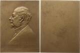 Österreich, Kaiserreich, Stadt Wien Große einseitige Bronzeplakette 1909 v. St. Schwartz, a.d. 60. Geburtstag des Malers Gustav August Hessl, 1849 - 1926 UNC-, mattiert