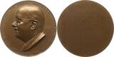 Österreich, 2. Republik, Stadt Wien Große einseitige Bronzemedaille 1951 v. Hartig a.d. 70. Geb. des Pädagogen u. Philologen Richard Meister, 1881 - 1964 UNC-, mattiert