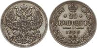 Russland Nikolaus II., 1894 - 1917, St. Petersburg 20 Kopeken 1909 SPB Besser als sehr schön mit feiner Patina