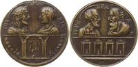 Kirchenstaat Bronzegussmedaille Benedikt XIV., 1740 - 1758, Jesus und Maria, Sancta Scala / Petrus und Paulus -