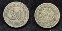  1890 A 20 Pfennig ss 14.56 &pound;  +  6.27 &pound; shipping