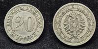 Kaiserreich 1887 A 20 Pfennig ss 8.59 &pound;  +  6.27 &pound; shipping